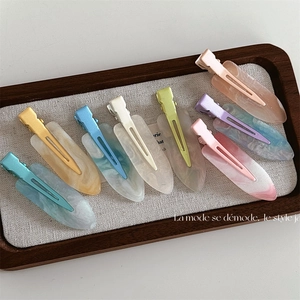 Minimalist Macaron Marbled Resin Hair Clips No Crease Duckbill Alligator Hairpins For Women Girls Sweet Korean Style Hair Accessories