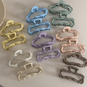 Set of 14 matte wave hair claws in diverse Morandi colors for elegant women hairstyles