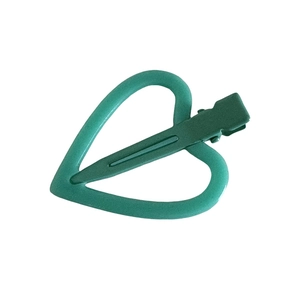 Minimalistische groene holle hart haarklem met matte afwerking en metalen clip