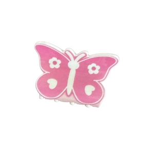 Pince à cheveux papillon rose et blanc avec motif floral mignon pour les femmes