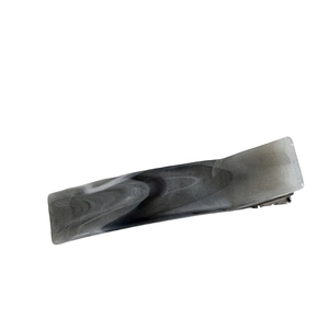 Elegant marble pattern hair claw clip in smoky grey and white minimalist acetate