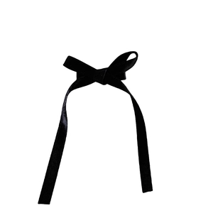 Pince à cheveux élégante en velours noir avec nœud papillon de style princesse pour femme