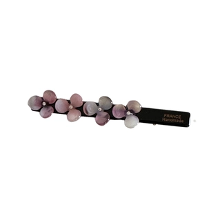 Exquisite acetate flower hair clip with gradient petals and rhinestones for women