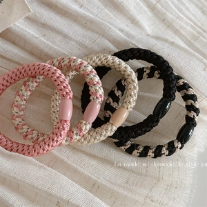Women Elastic Braided Hair Ties Minimalist Ponytail Holder High Stretch Woven Scrunchies Hair Accessories For Daily Use