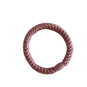 Durable thick braided high elasticity hair tie in dusty pink for ponytail styling
