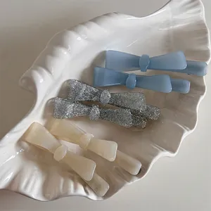 Cellulose Acetate Bow Hair Clip Handmade Korean Style Sweet Duckbill Clip Side Clip Bangs Clip Elegant Hair Accessories For Women