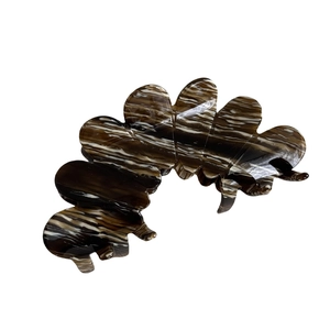 Elegant floral acetate hair claw clip with marble tortoise pattern for women's hairstyles