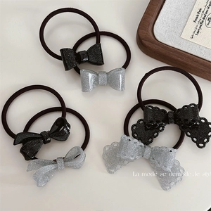 Glitzernde Schleife Haargummi Elastisches Haarband Elegante Stoffschleife Haarklammer Koreanischer Stil Haarschmuck Für Damen Mädchen