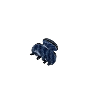 Blue denim texture acetate hair claw clip for women with premium spring and black teeth