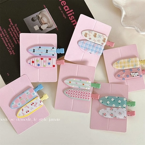 Sweet Floral Polka Dot Hair Clips For Girls Women Cute Bear Cherry Duckbill Clips Macaron Color Hair Accessories Set
