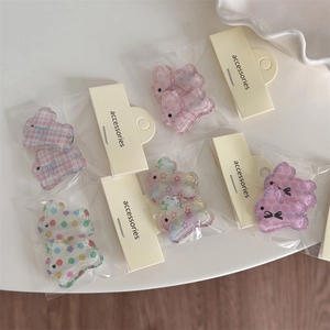 Lot de barrettes à cheveux lapin mignonnes avec motifs à carreaux pour fillettes