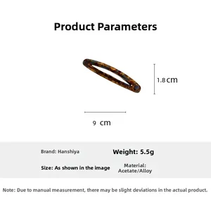 Details einer 9 cm langen Haarklammer aus Acetat mit Schildpattmuster und Legierung
