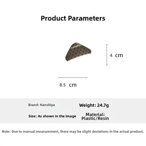 Detailed view of 8.5cm grey polka dot hair claw clip with size and weight specs