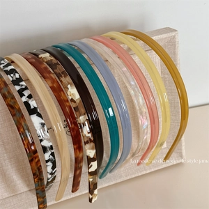 Vintage Acetate Hairband For Women French Elegant Tortoiseshell Marble Pattern Headband Non-slip Teeth Hair Hoop Styling Accessory