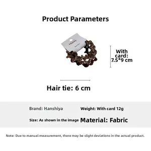 Specifiche dettagliate delle dimensioni per elastici per capelli marroni ondulati