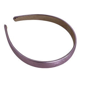 Serre-tête minimaliste en cuir violet métallisé avec doublure antidérapante pour femme
