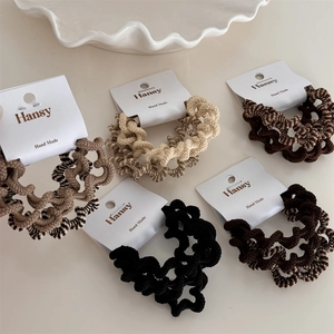 Set di 5 elastici per capelli a spirale dai toni terra con trama a costine