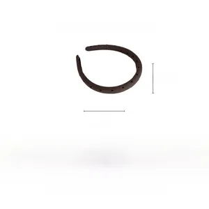 Detailed view of brown fabric headband dimensions 15.5cm x 13cm on white background
