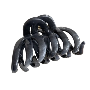 Ink marble pattern hair claw clip with large size curved teeth for thick hair