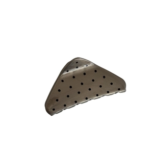 French style grey polka dot triangle hair claw clip with elegant acetate finish
