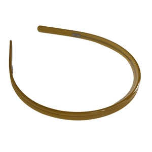 Minimalist light brown acetate headband with anti-slip teeth and polished finish