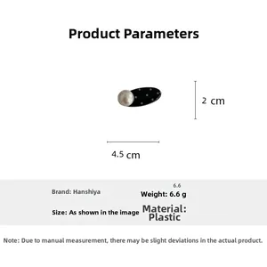 Detailed view of polka dot hair clip with pearl showing dimensions 4.5cm x 2cm