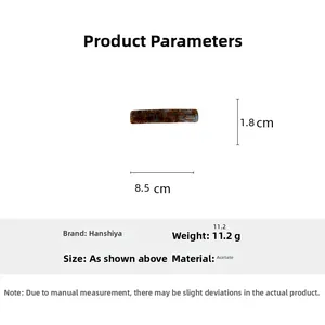 Detail view of 8.5cm acetate hair clip with tortoiseshell pattern and dimensions