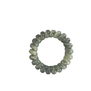 Élastique à cheveux spirale motif marbre vert, style cordon de téléphone flexible