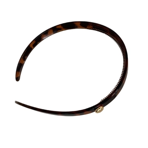 Classic leopard print headband with non-slip teeth and elegant gold metal accent