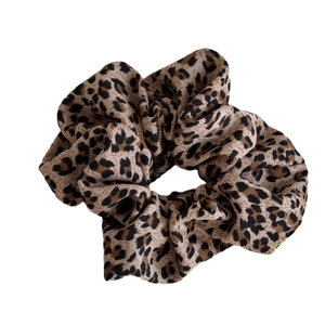 Retro leopard print wide padded headband for hair volume and facial framing