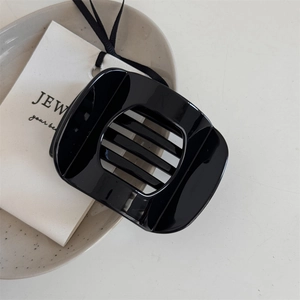 Elegant glossy black hair claw clip with non-slip teeth for women hair accessories