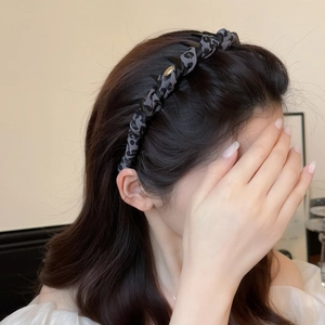 Serre-tête léopard ondulé avec boucle dorée, accessoire de cheveux élégant pour femmes