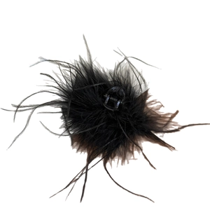 Pince à cheveux exquise en plumes noires pour coiffures élégantes et soirées de gala