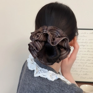 Retro Paisley Print Large Scrunchie For Women Korean Style Fabric Hair Ties Elegant Bun Ponytail Holder Fashion Hair Accessories