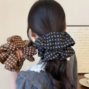 Paisley Printed Large Hair Scrunchie Vintage Fabric Pleated Elastic Hair Tie For Women Girls Daily Hair Accessories