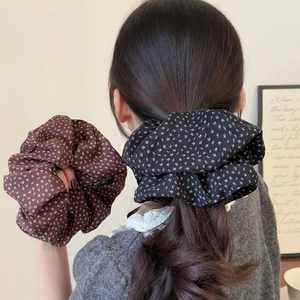 Korean Style Floral Fabric Scrunchie Handmade High Elastic Large Hair Ring For Women Fashion Hair Accessories