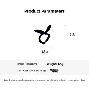 Spécifications détaillées de taille pour l'élastique à cheveux en velours oreilles de lapin