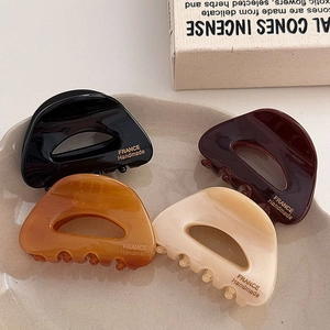 Pinces à cheveux demi-cercle en acétate noir, bordeaux, ambre et blanc crème