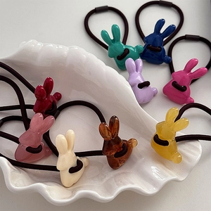 Bunte 3D Hasen Haargummis Set in verschiedenen lebendigen Harz Ausführungen für Damen