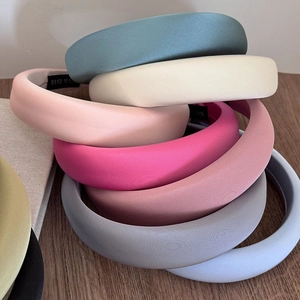 Thick sponge headband collection in colorful silk fabric with high crown design