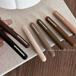 Fermagli per Capelli a Becco d'Anatra in Resina Minimalista Retrò per Donna Francia Scritte Fatte a Mano Toni Terra Clip Geometrica