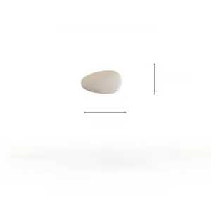 Detail view of cream leather droplet hair clip showing precise 4.5cm size and 3.5g weight