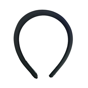 Classic black fabric headband for women with high top design and fine texture on white background