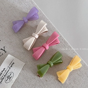 Süße Schleife Haarspange In Süßigkeitenfarben Für Damen Mädchen Minimalistische Harz Kunststoff Entenschnabel-Clip Haarschmuck