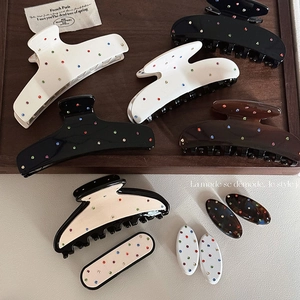 Set Accessori Capelli Francese in Acetato con Strass Colorati Pinza per Capelli e Elegante Elastico per Capelli per Donna Ragazza Styling