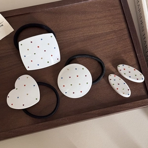 Set di fermagli per capelli con strass colorati, clip in acetato ed elastici