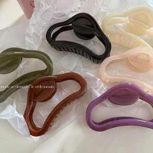 Große Haarkralle Hohl Geometrisch Wellenlinie Harz Haarklammer Für Damen Mädchen Haarschmuck Minimalistisch Koreanischer Stil Kopfschmuck