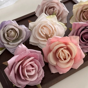 Elegant Morandi silk rose hair clips in multiple colors for vacation hairstyling