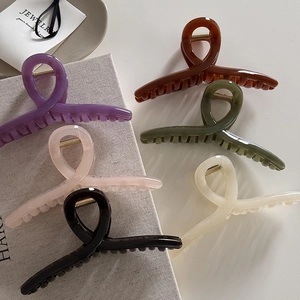 Minimalist Criss Cross Hair Claw Clip Solid Color Large Resin Shark Clip Elegant Non Slip Hair Catch For Women Daily Styling