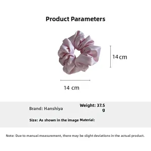 Dettagli dell'elastico in raso rosa con diametro di 14 cm e peso di 37,5 grammi